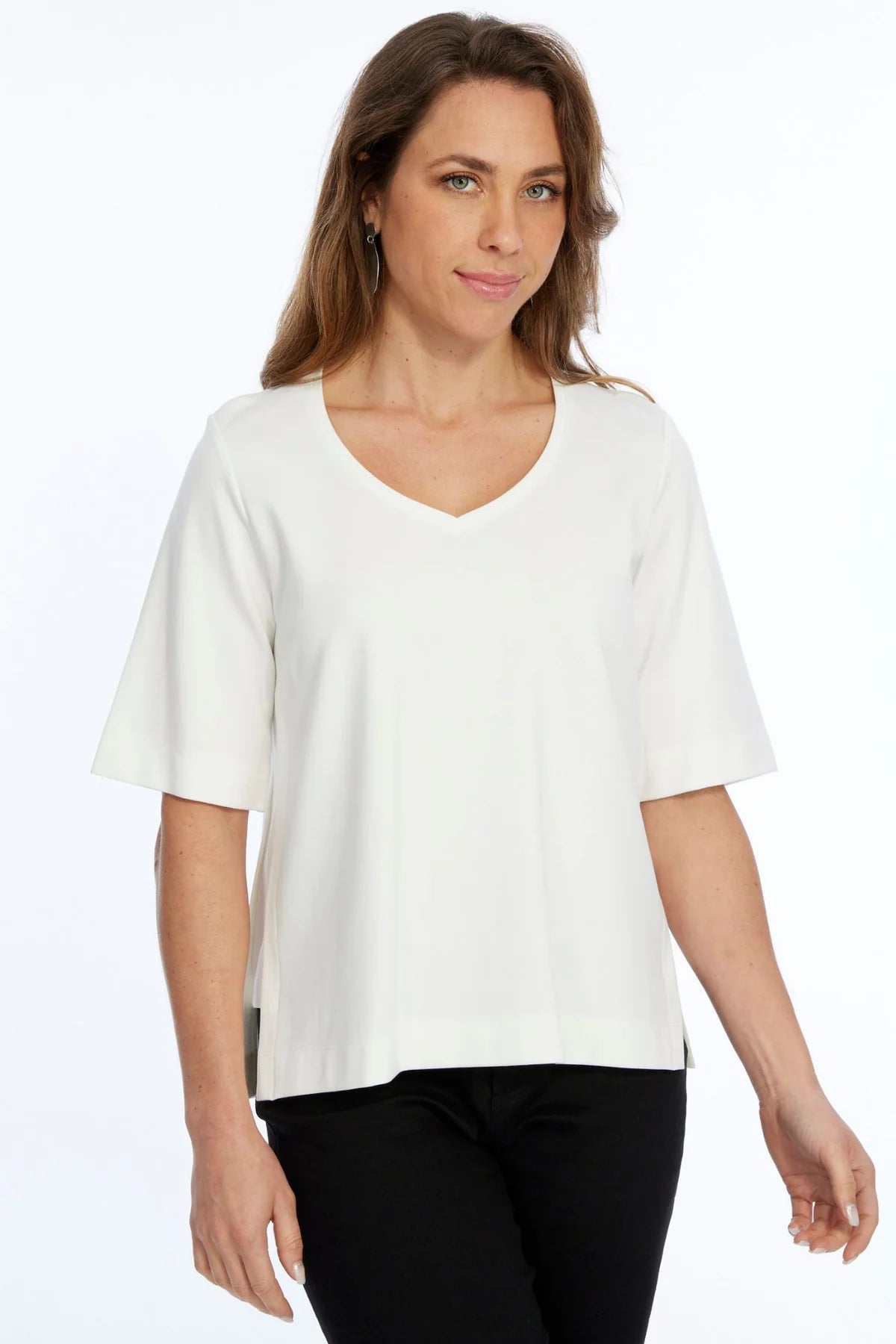 Basci Women's Short Sleeve V-Neck Top Zola LIOR