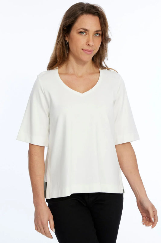 Basic Women's Short Sleeve V-Neck Top Zola LIOR