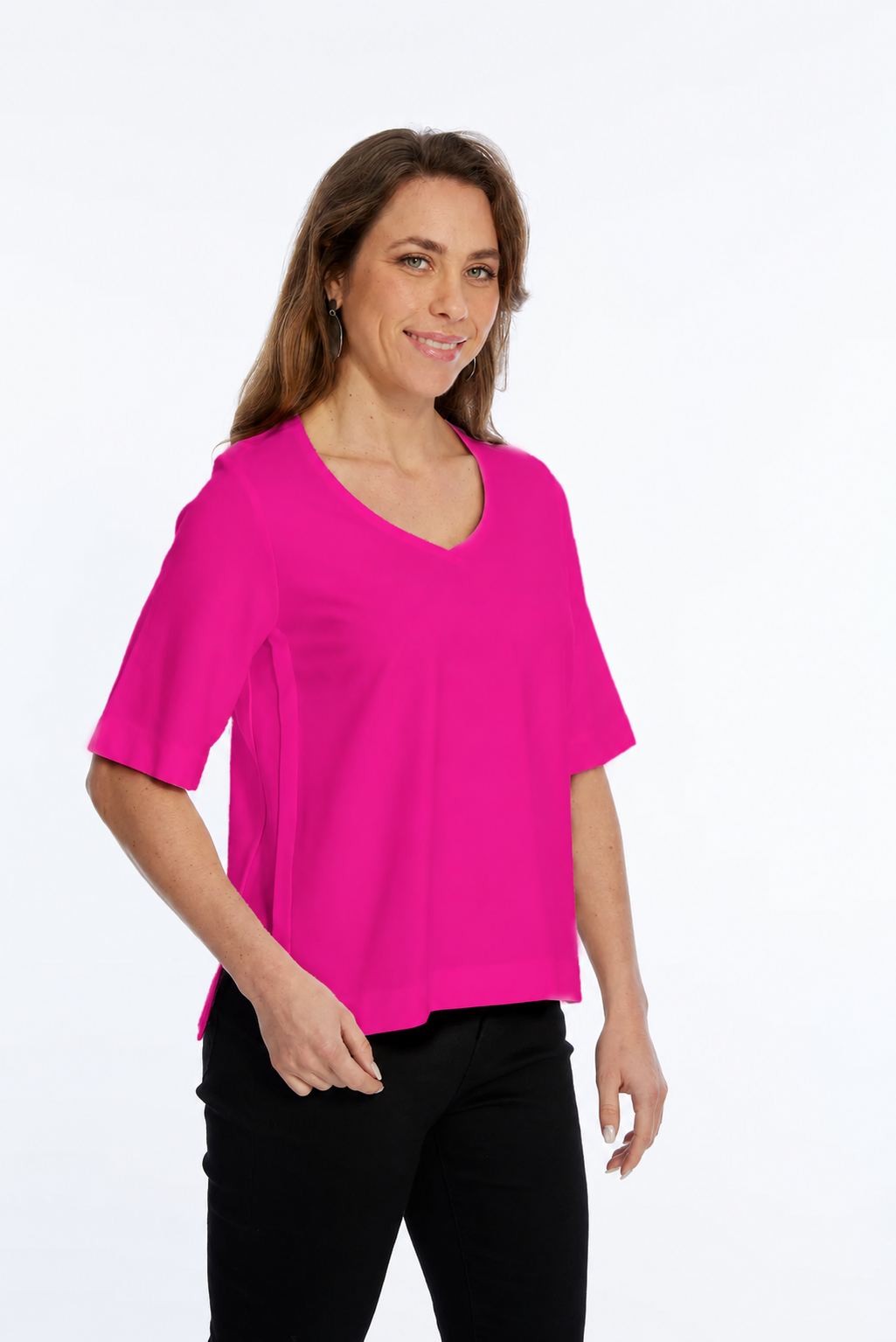 Basci Women's Short Sleeve V-Neck Top Zola LIOR