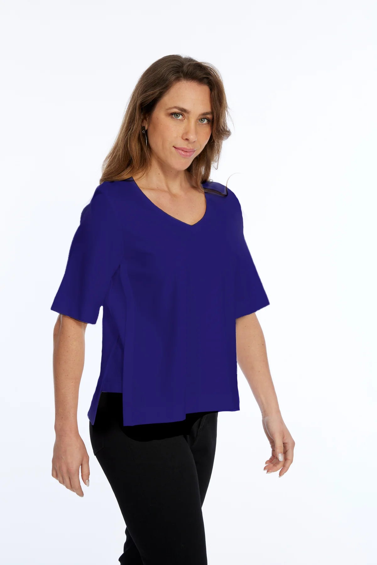 Basci Women's Short Sleeve V-Neck Top Zola LIOR