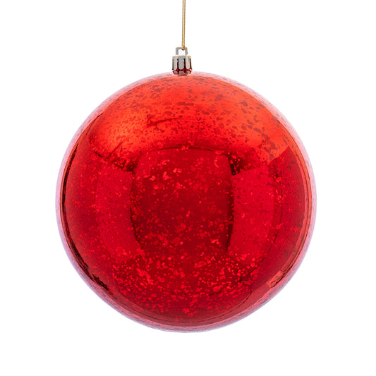 6" Red Shiny Mercury Ball Ornament