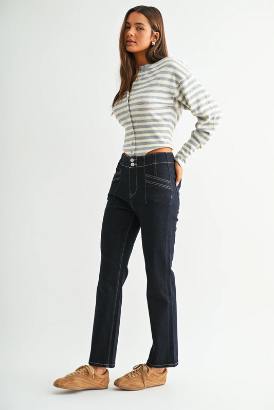 MICA Denim - High Rise Straight Leg - Black