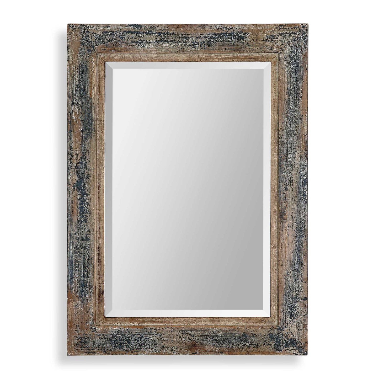 Uttermost Bozeman Distressed Blue Mirror