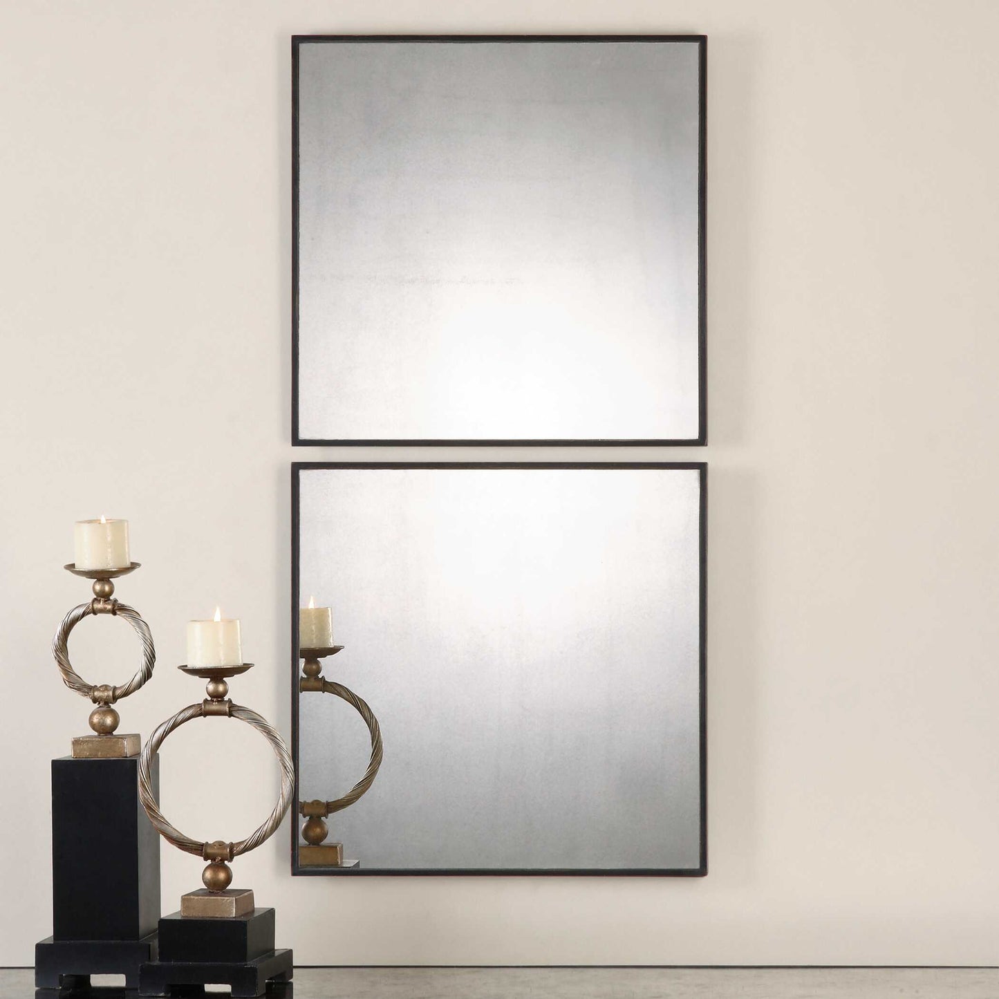 Uttermost Matty Antiqued Square Mirrors Set/2