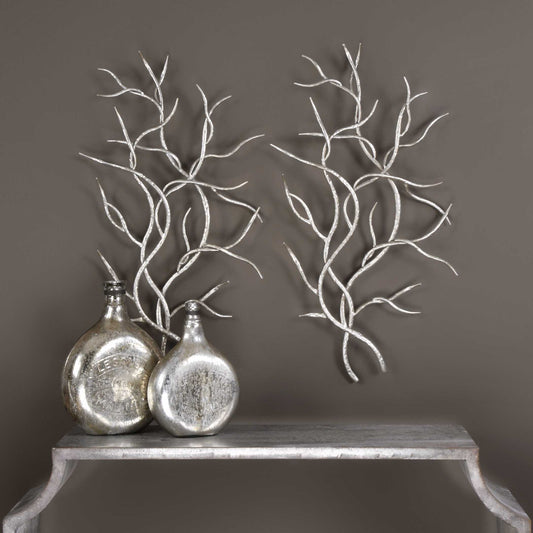 Uttermost Silver Branches Wall Art Set/2