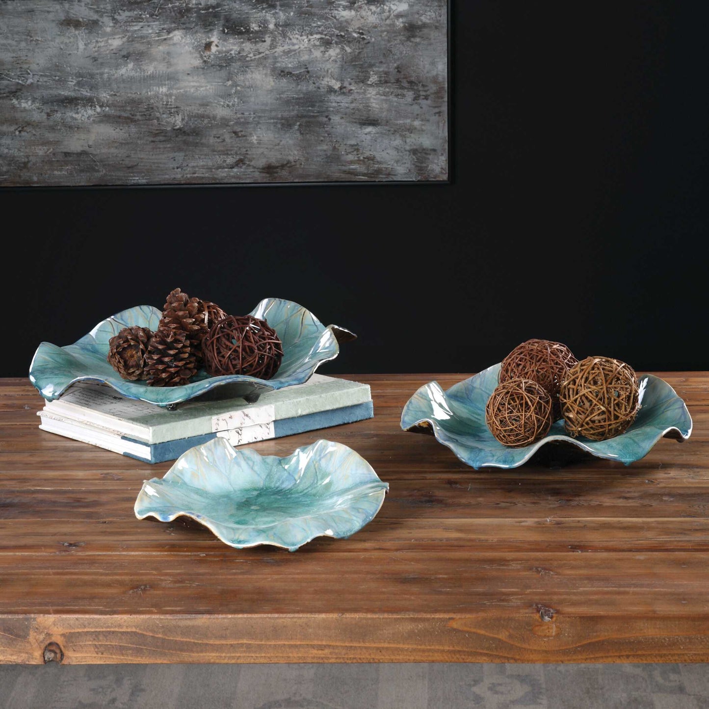 Uttermost Abella Ceramic Flowers Set/3