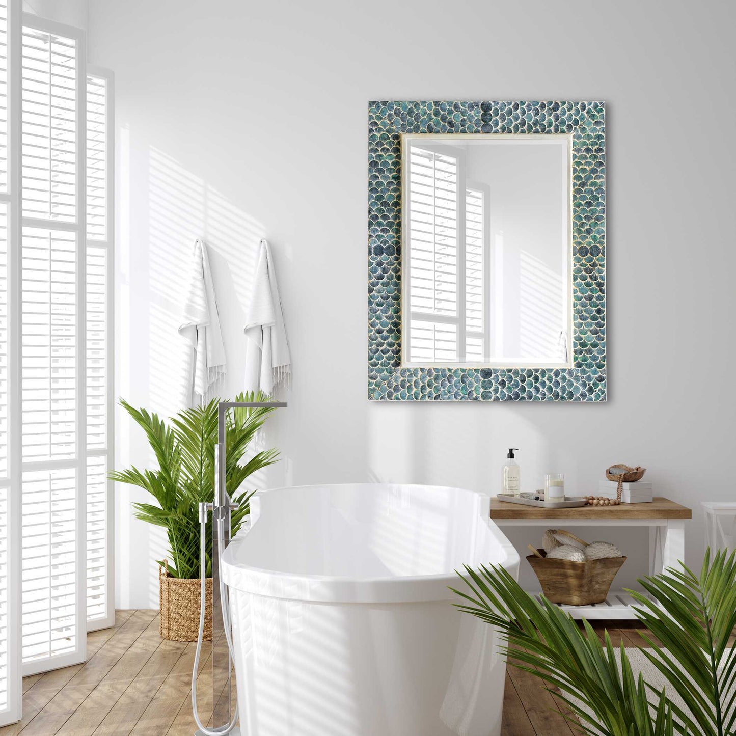 Uttermost Makaria Coastal Blue Mirror