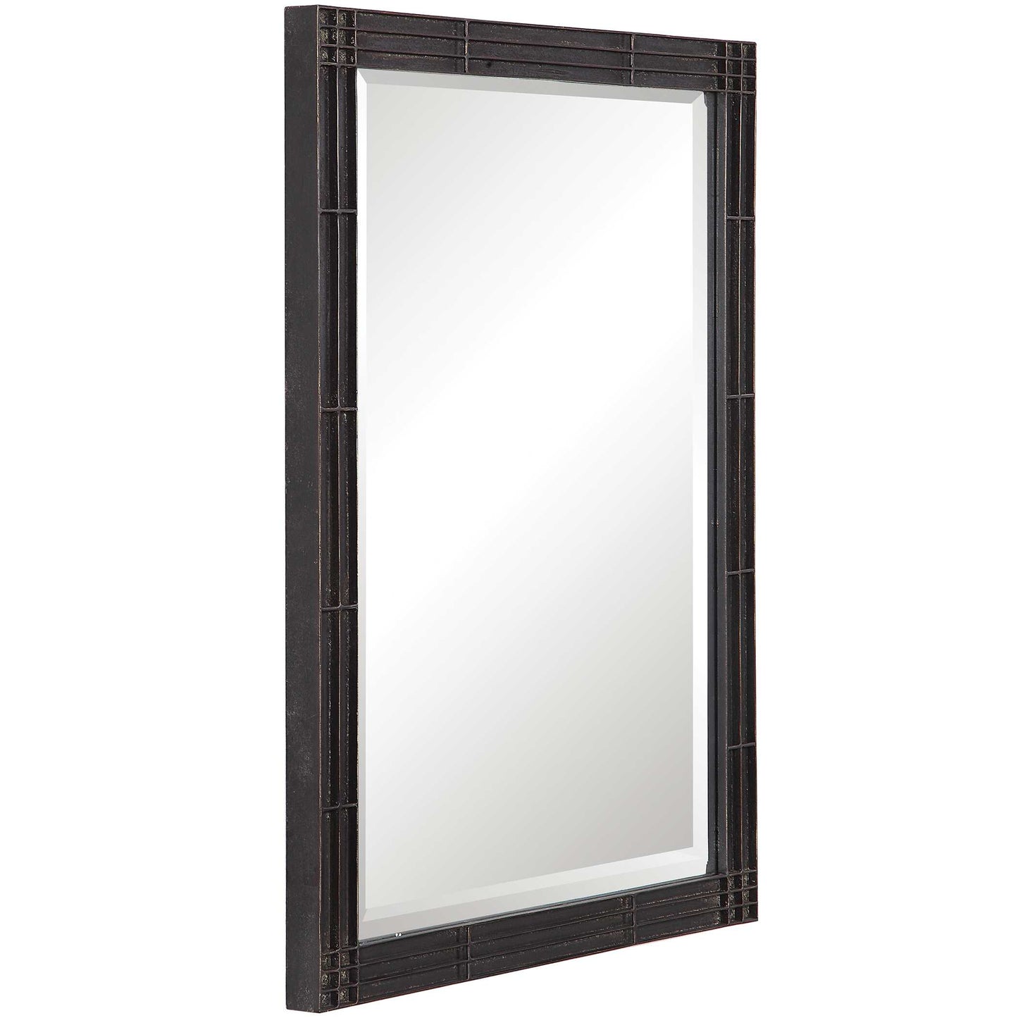 Uttermost Gower Aged Black Vanity Mirror