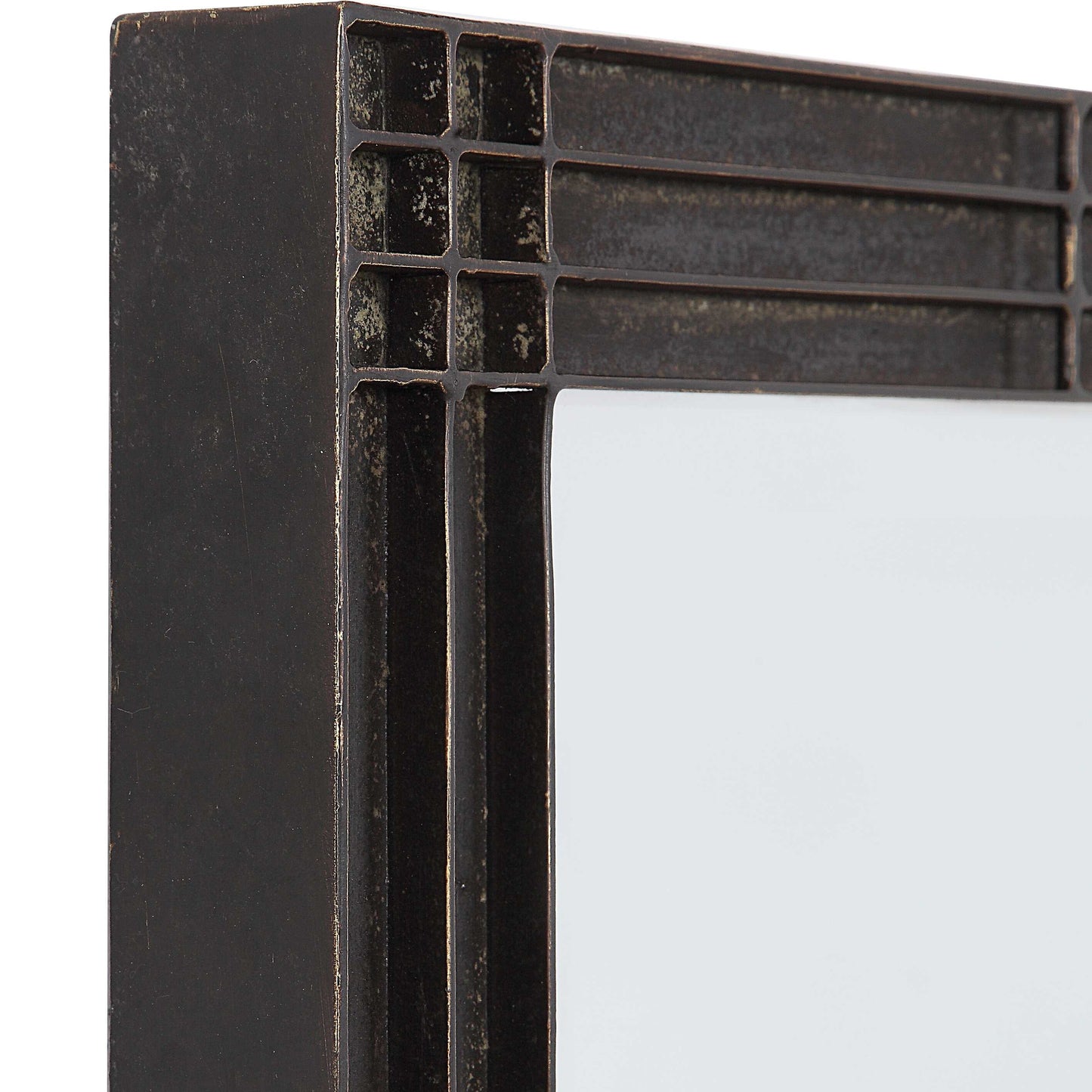 Uttermost Gower Aged Black Vanity Mirror