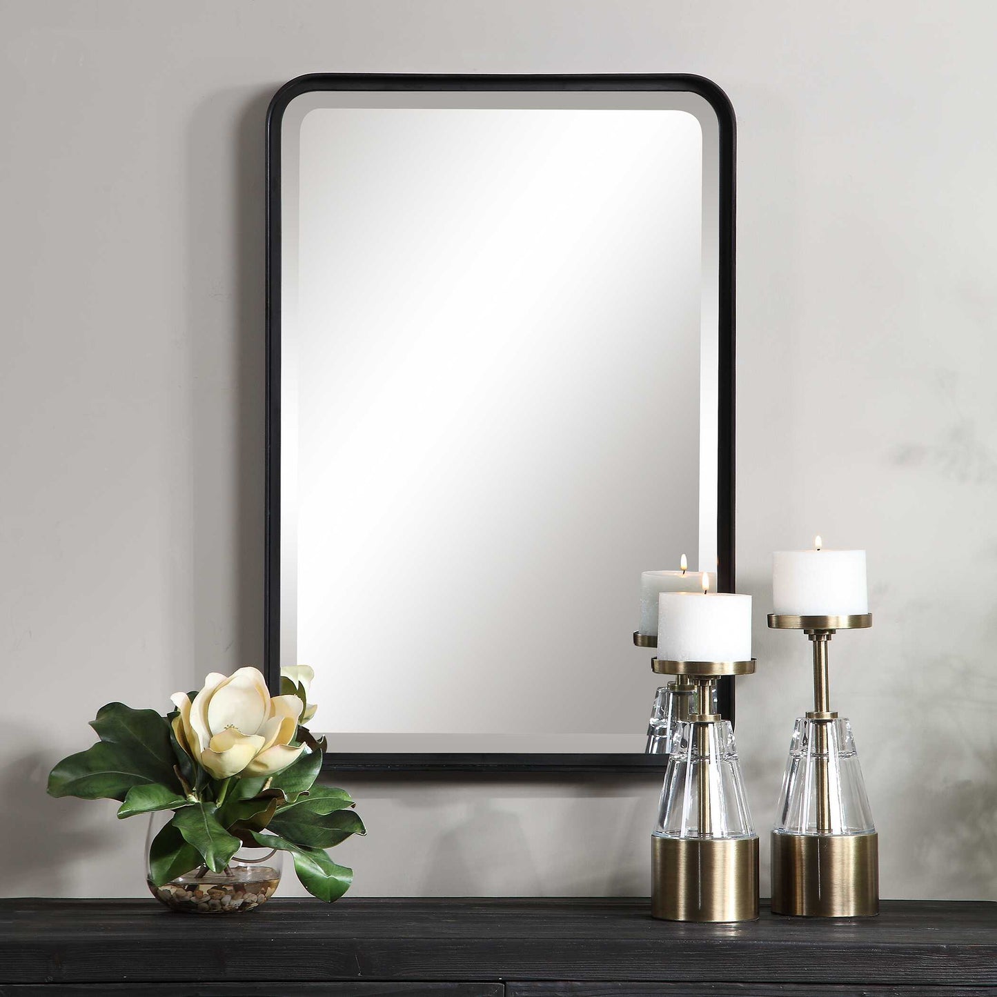 Uttermost Croften Black Vanity Mirror