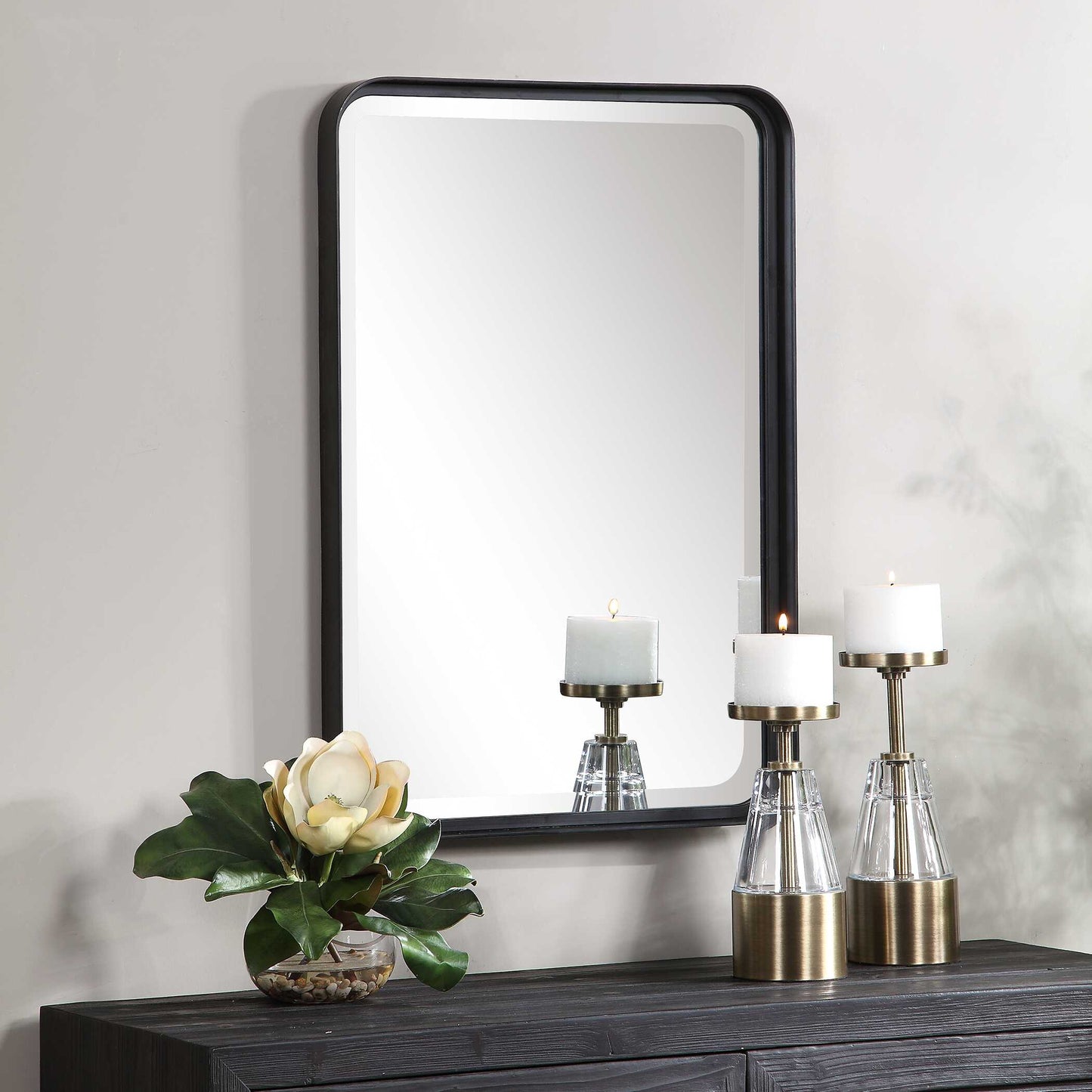 Uttermost Croften Black Vanity Mirror