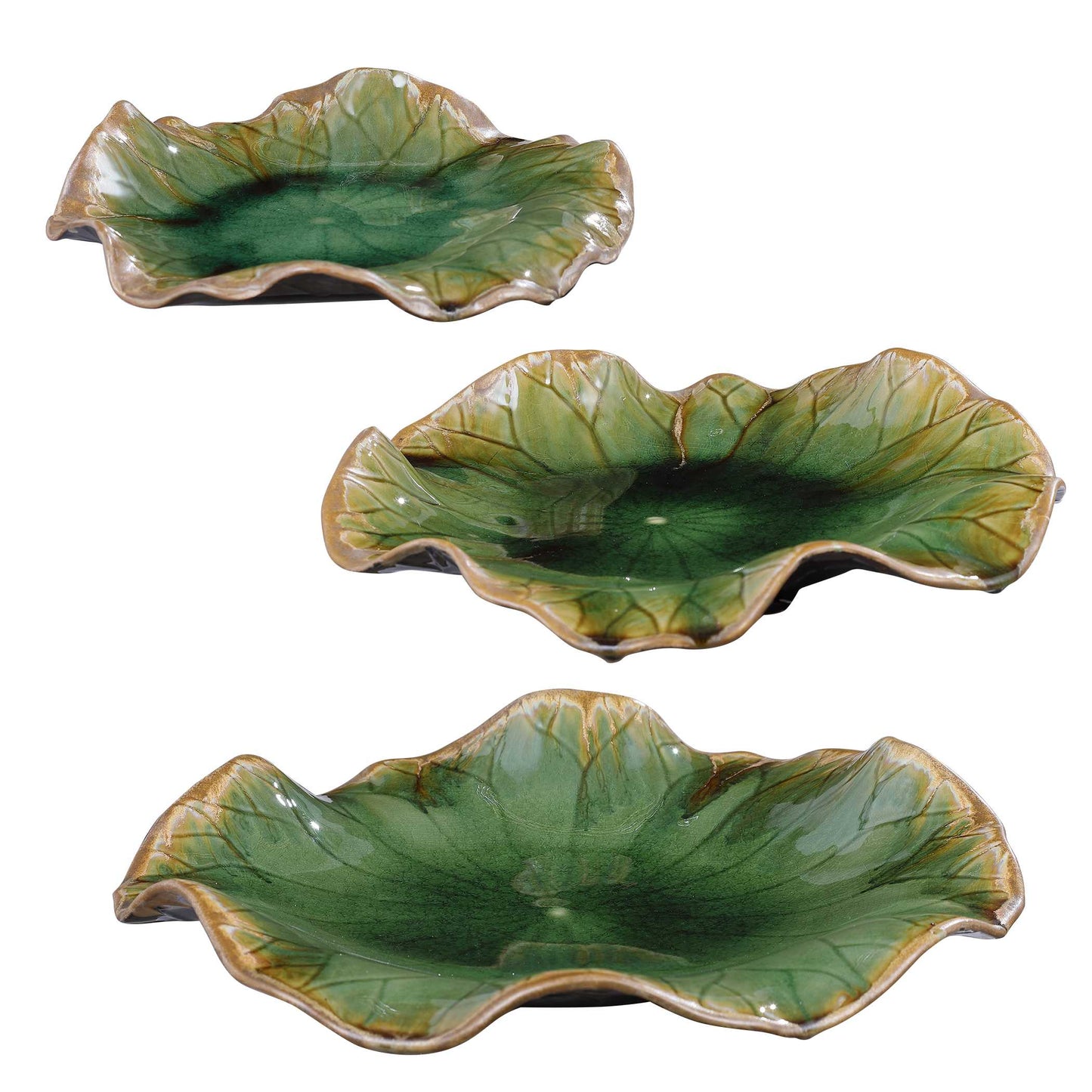Uttermost Abella Green Ceramic Wall Decor Set/3