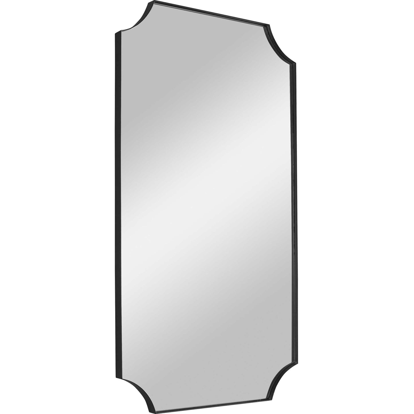 Uttermost Lennox Black Scalloped Corner Mirror