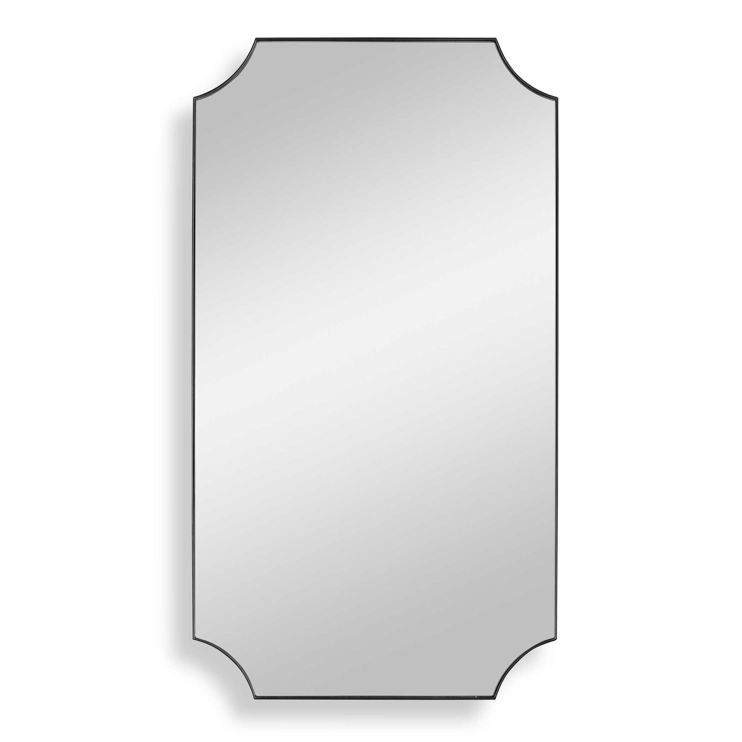 Uttermost Lennox Black Scalloped Corner Mirror