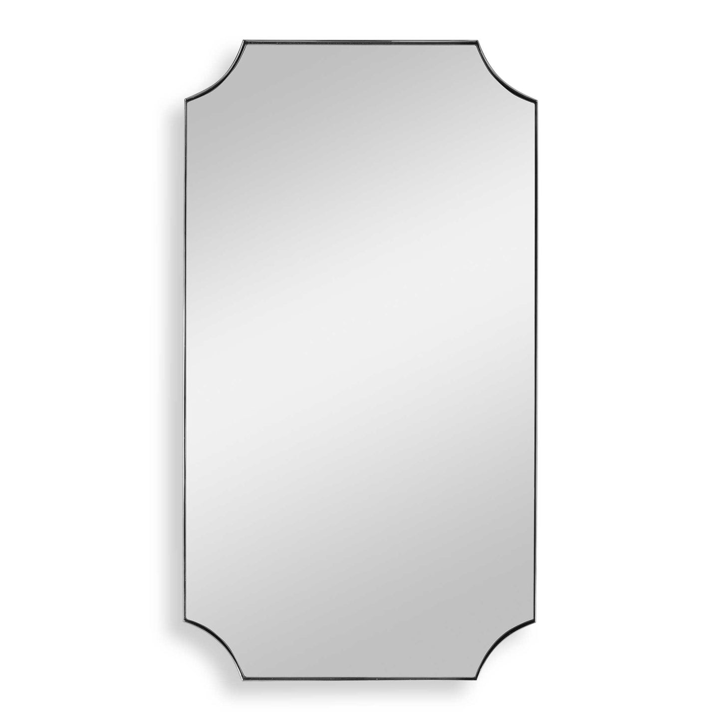 Uttermost Lennox Nickel Scalloped Corner Mirror