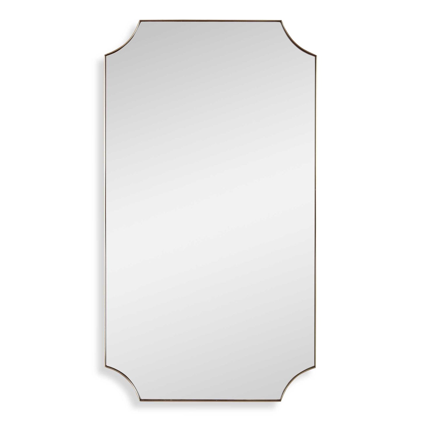 Uttermost Lennox Brass Scalloped Corner Mirror