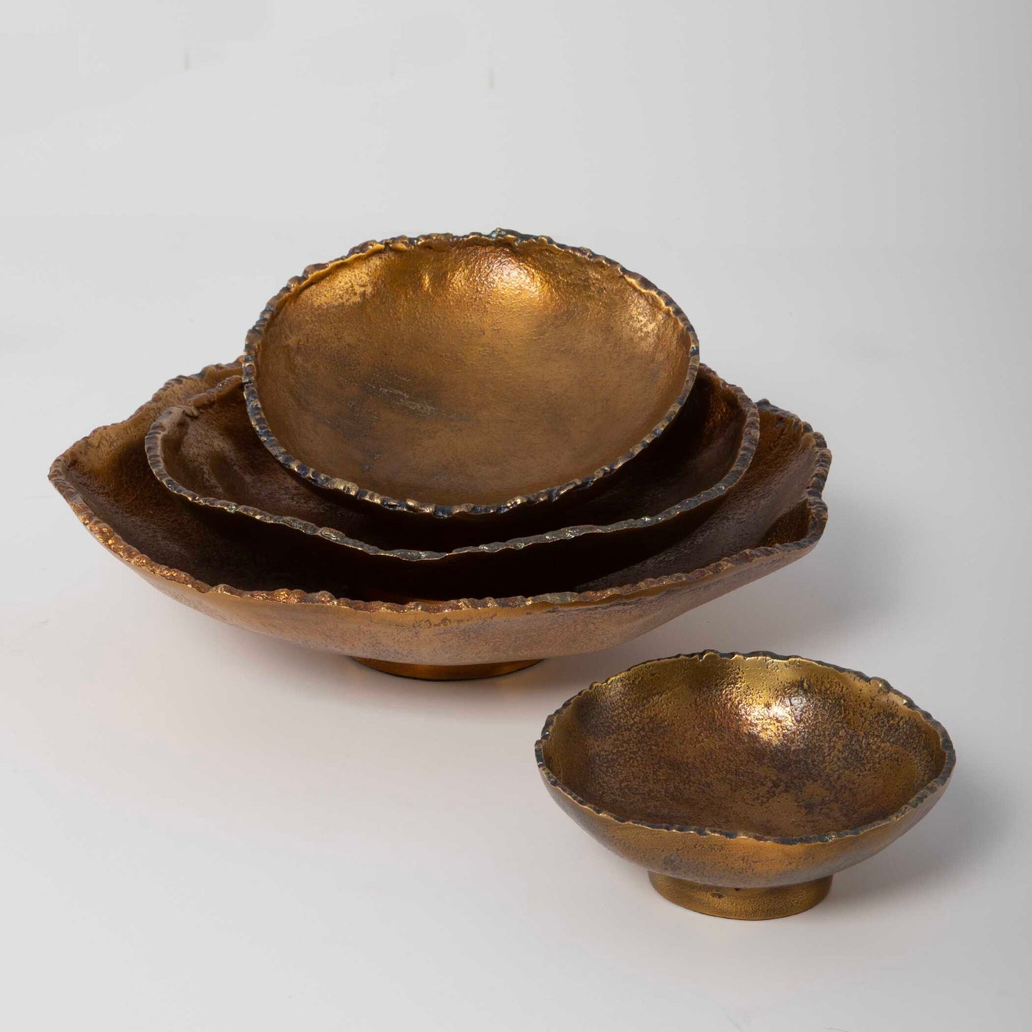 Uttermost Lucky Coins Brass Wall Bowls Set/4