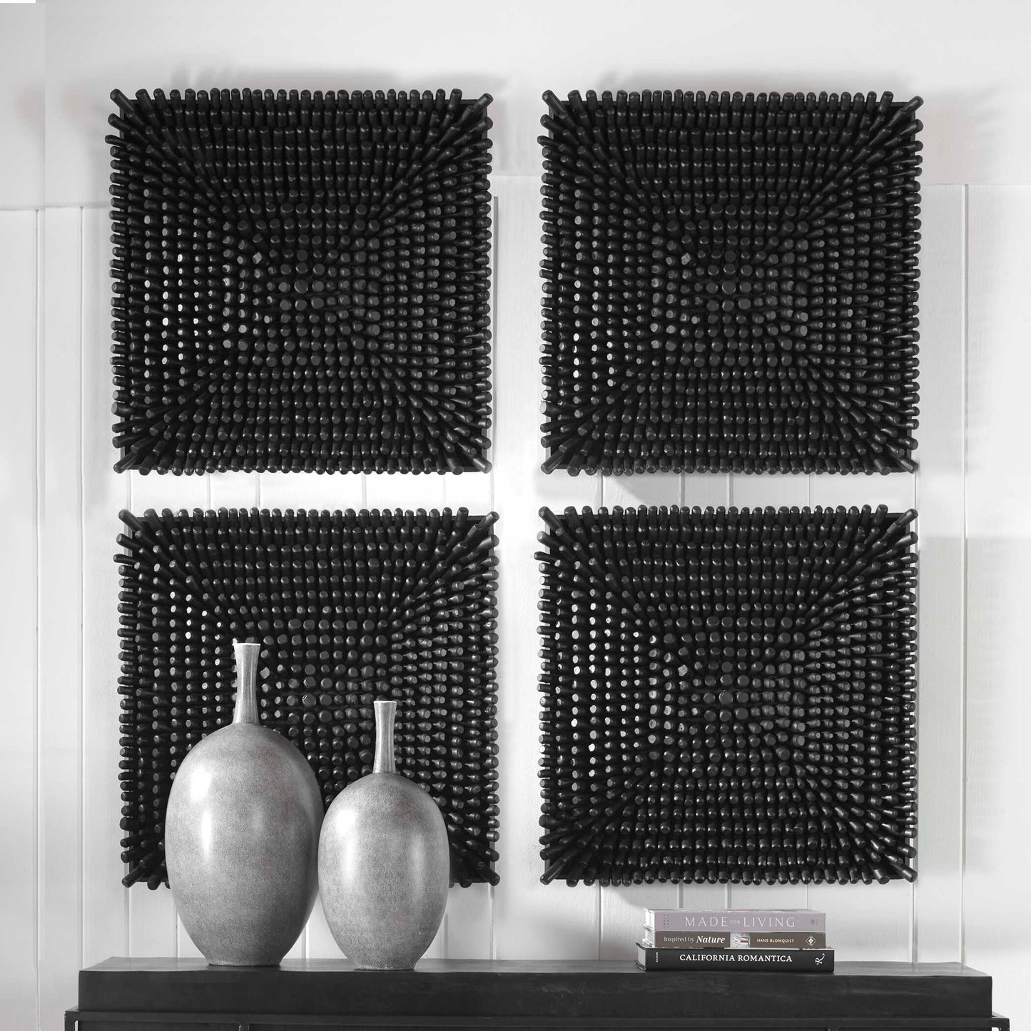 Uttermost Portside Black Wood Wall Panel