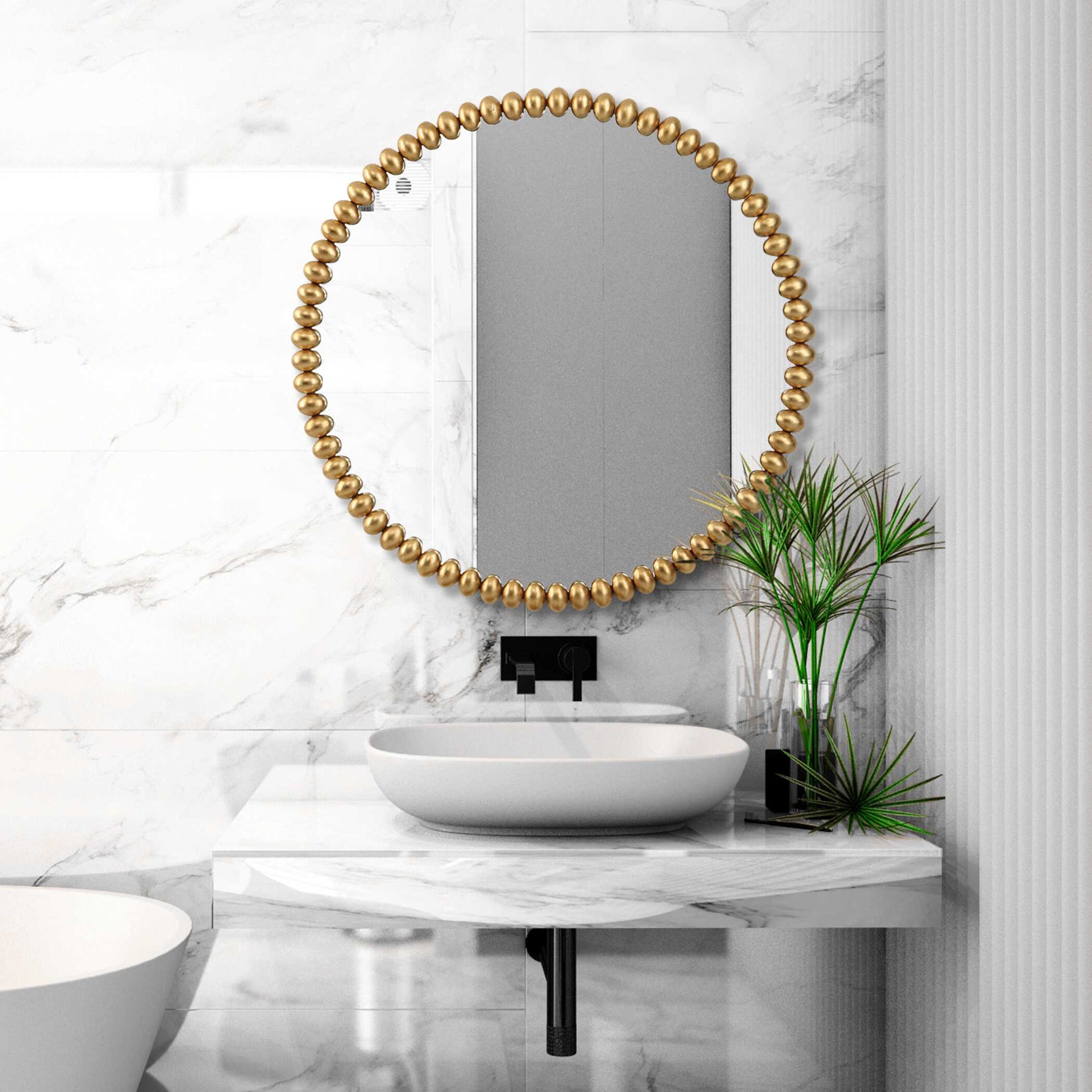 Uttermost Byzantine Round Gold Mirror