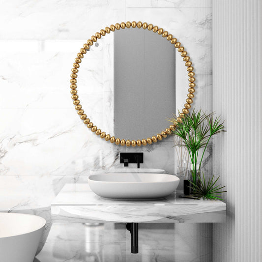 Uttermost Byzantine Round Gold Mirror
