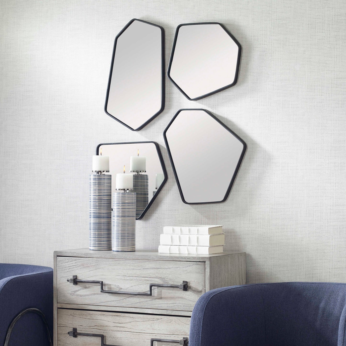 Uttermost Linneah Black Mirrors Set/4