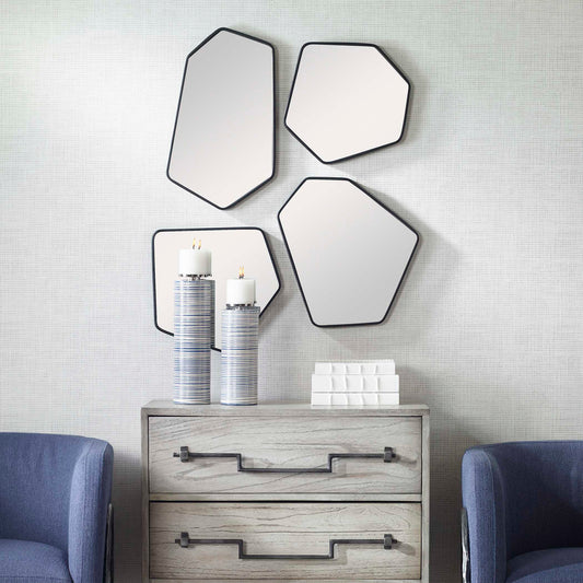 Uttermost Linneah Black Mirrors Set/4