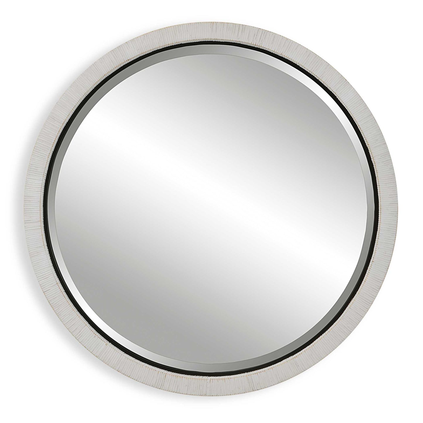 Uttermost Granada Whitewash Round Mirror
