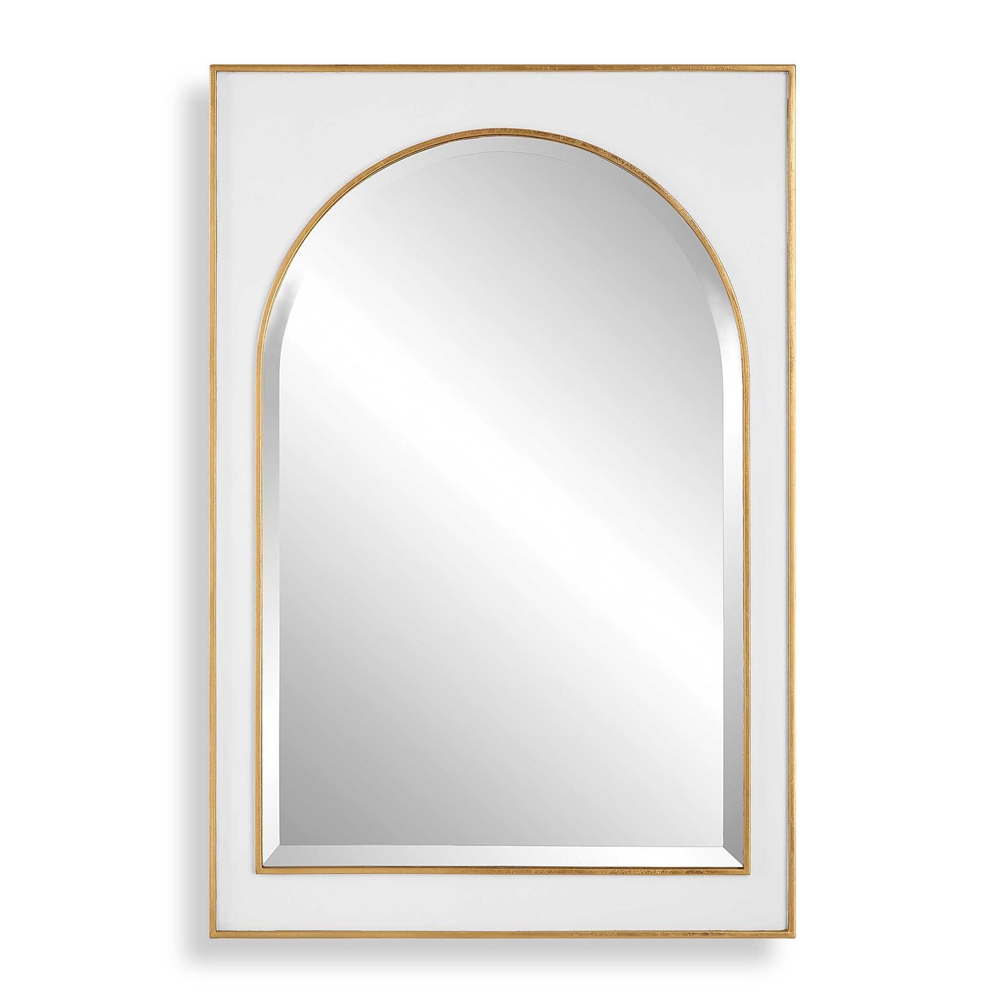 Uttermost Crisanta Gloss White Arch Mirror