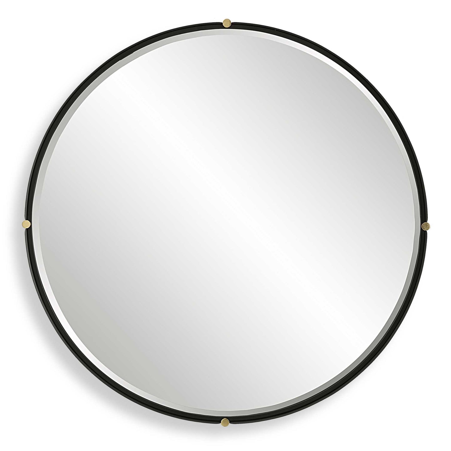 Uttermost Bonded Round Black Mirror