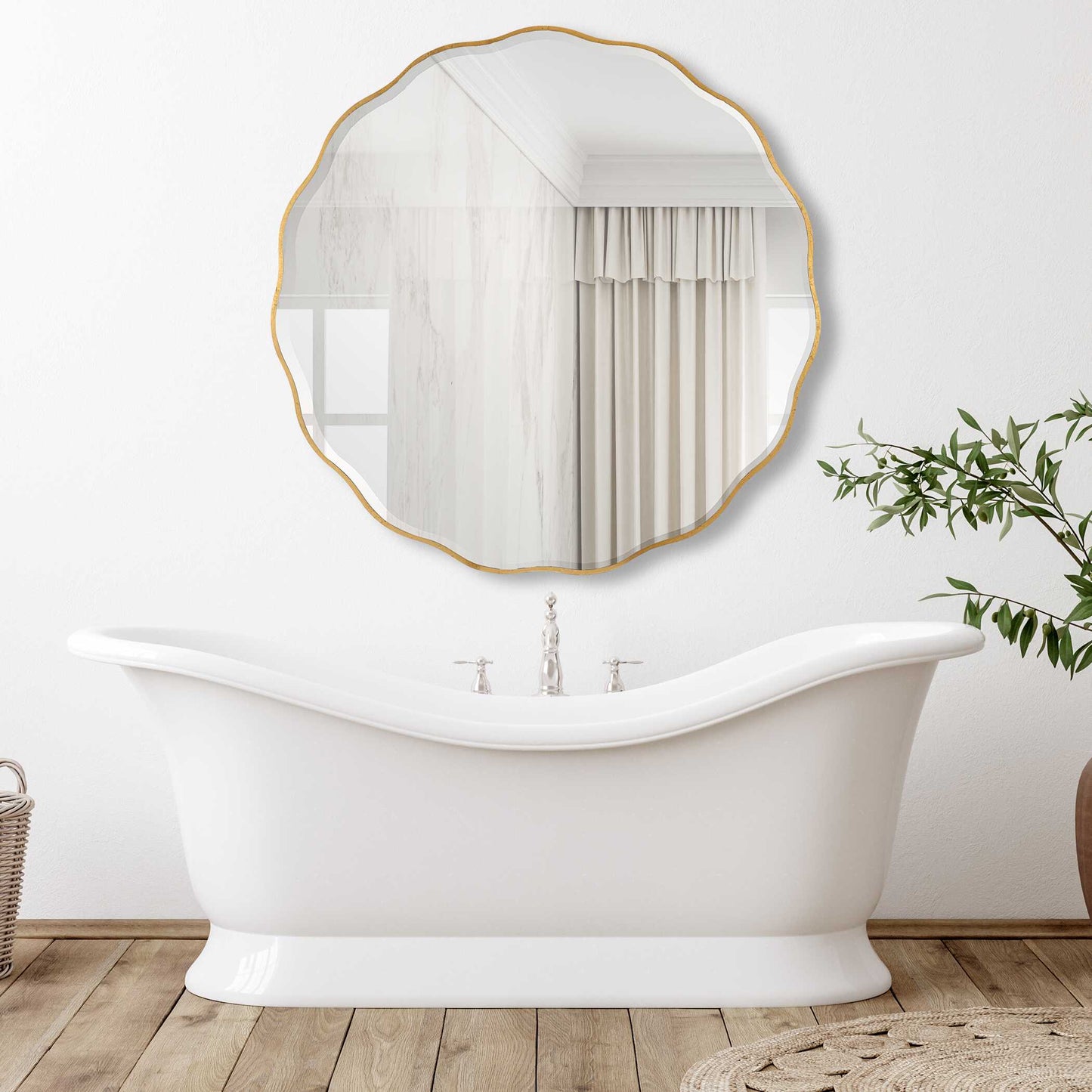 Uttermost Aneta Large Gold Round Mirror