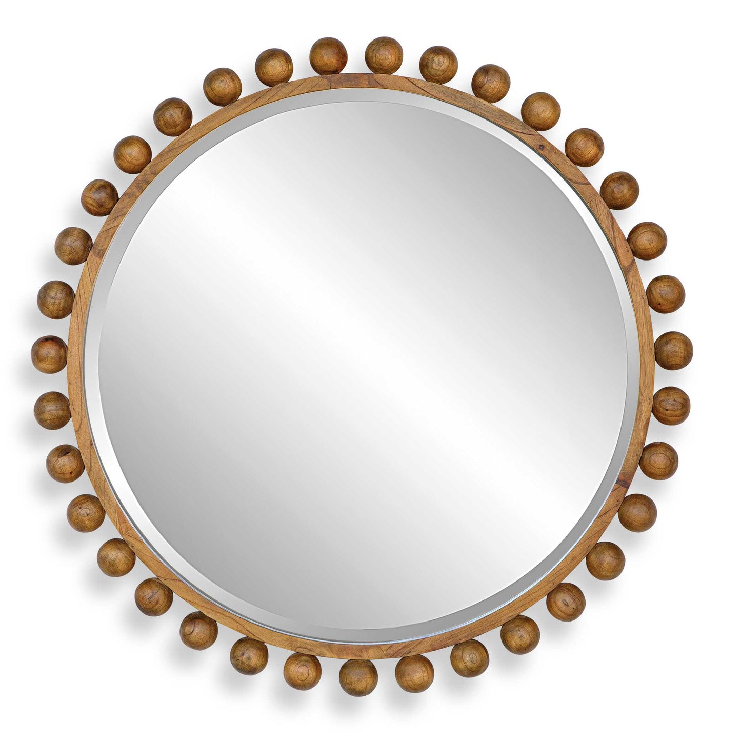 Uttermost Cyra Wood Beaded Round Mirror