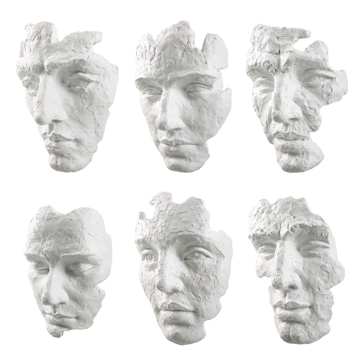 Uttermost Self-Portrait White Mask Wall Decor Set/6