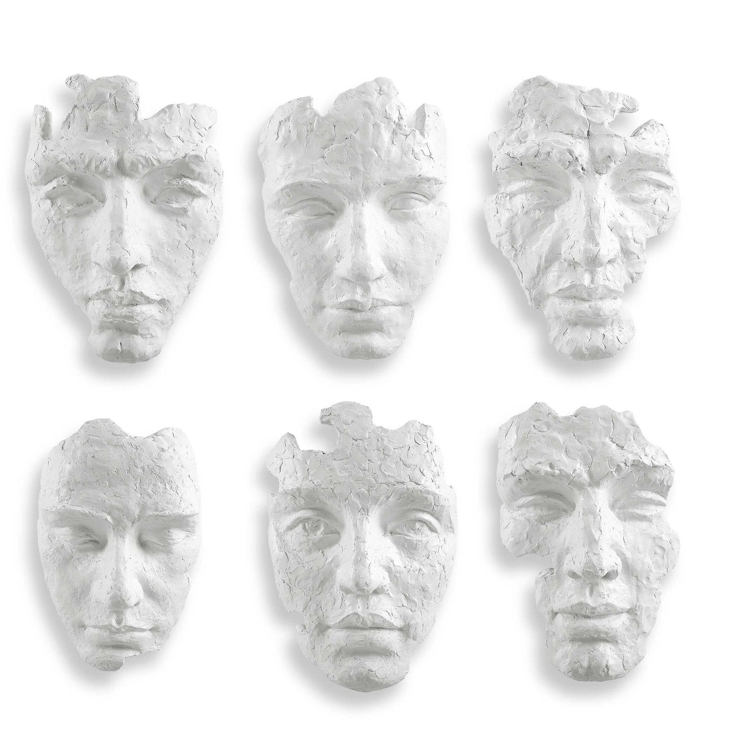 Uttermost Self-Portrait White Mask Wall Decor Set/6
