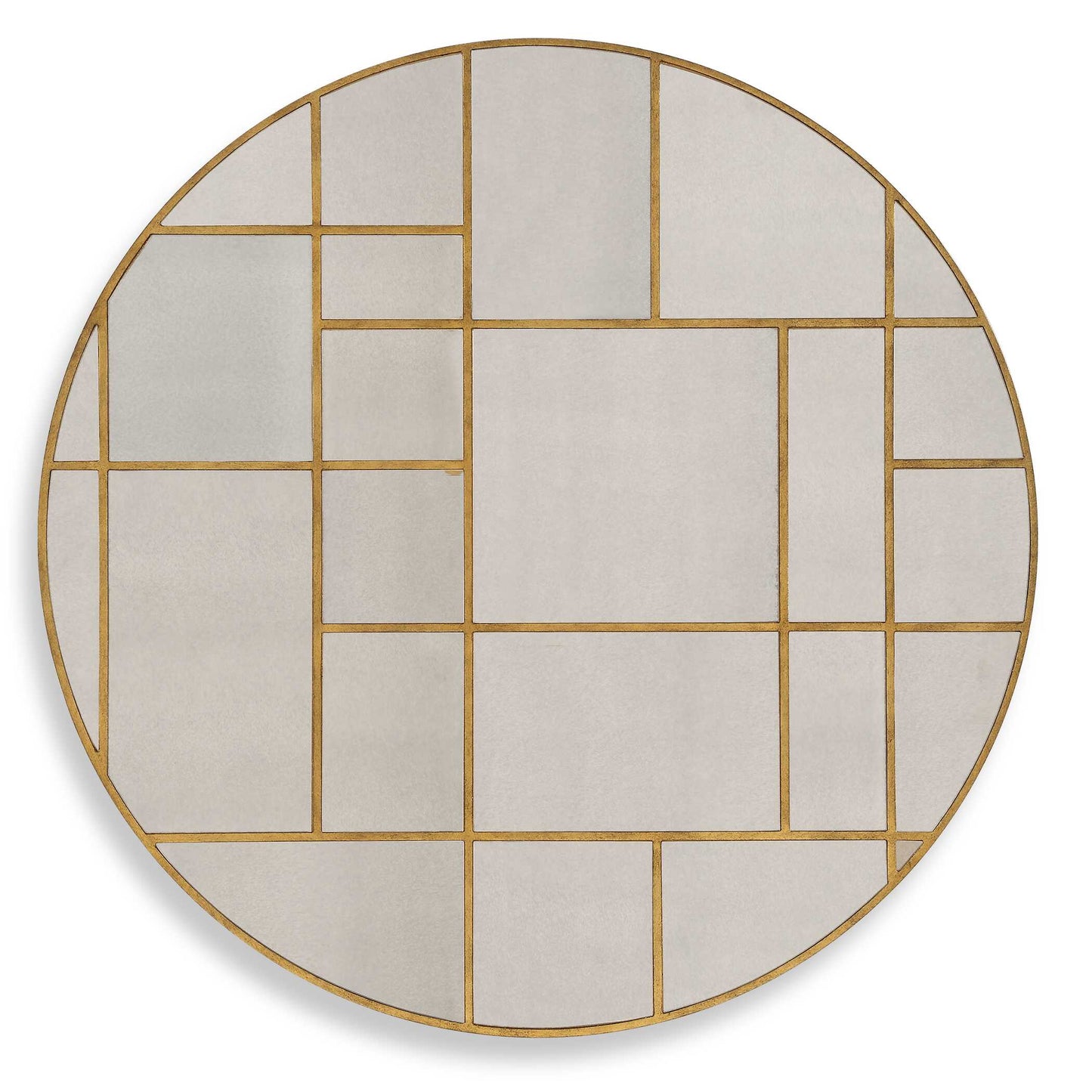 Uttermost Geometric Round Mirror