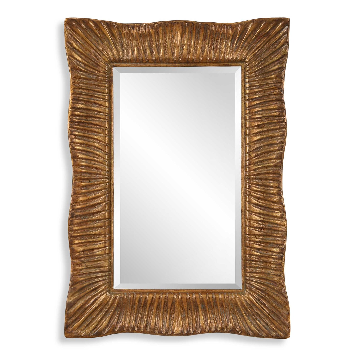 Uttermost Emerson Scalloped Antique Gold Mirror