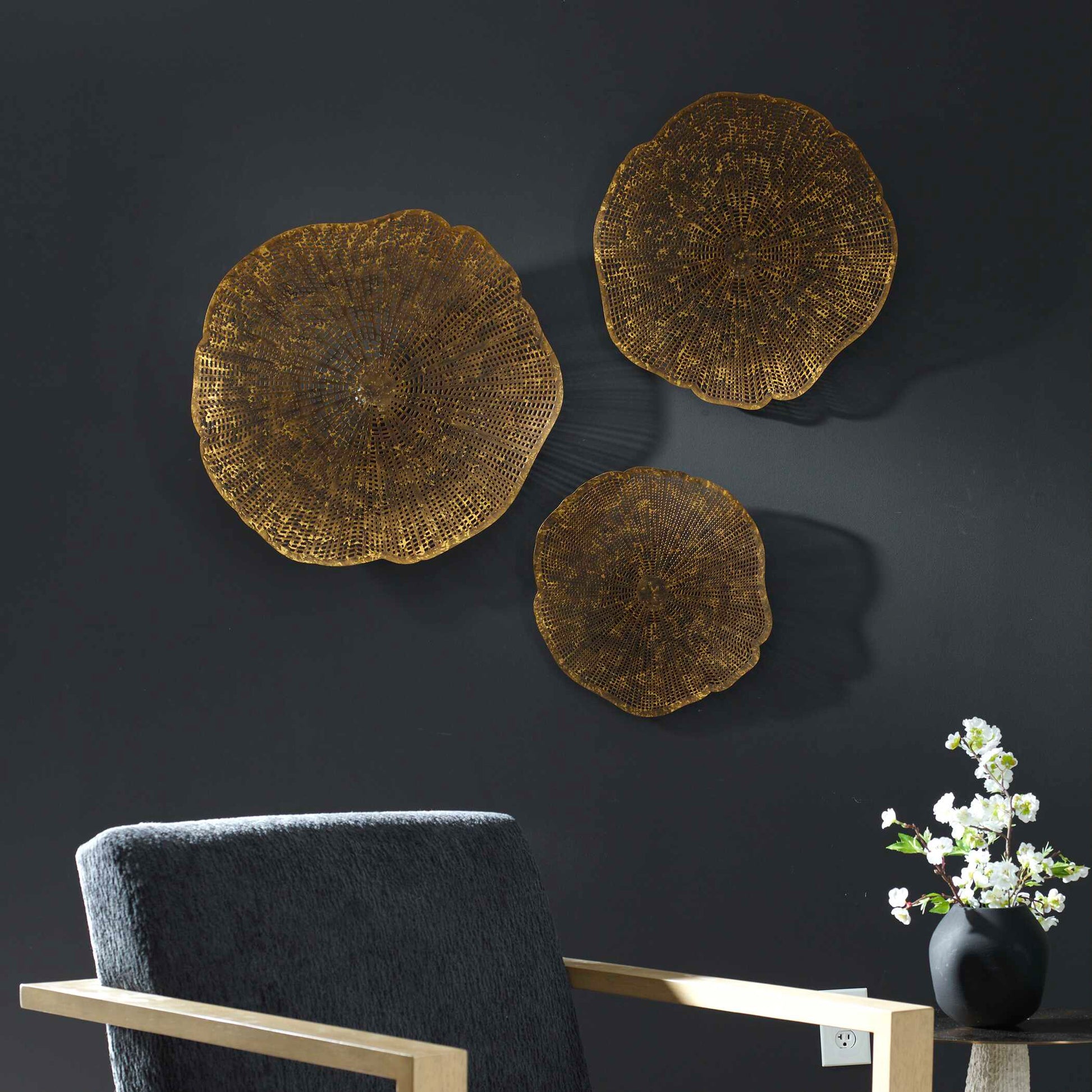 Uttermost Radiance Gold Metal Wall Decor Set/3