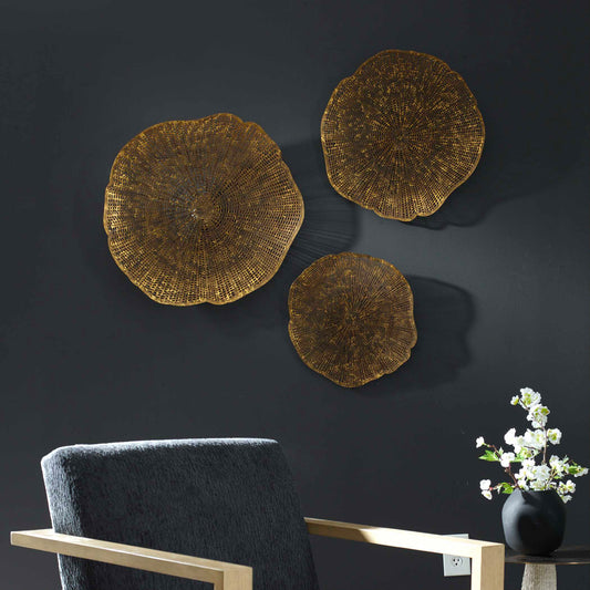 Uttermost Radiance Gold Metal Wall Decor Set/3