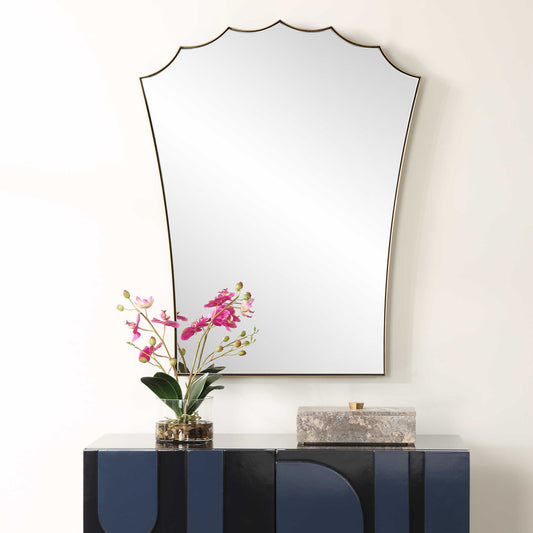 Uttermost Monarch Scalloped Arched Vanity Mirror