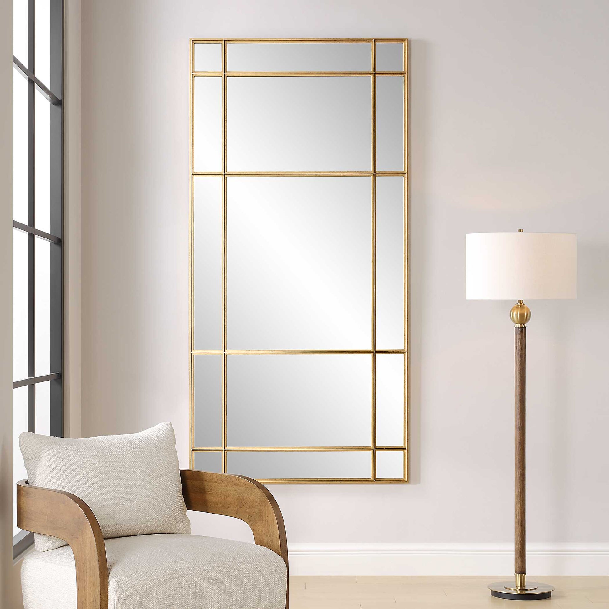 Uttermost Spurgeon Gold Window Mirror