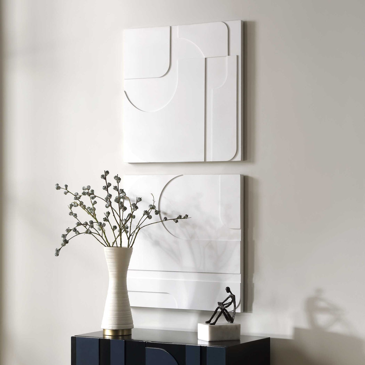 Uttermost Contours White Wall Decor Set/2