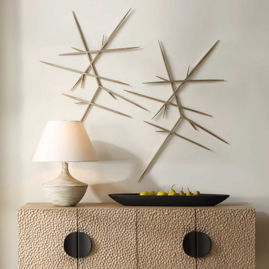Uttermost Fireworks Silver Wall Decor Set/2