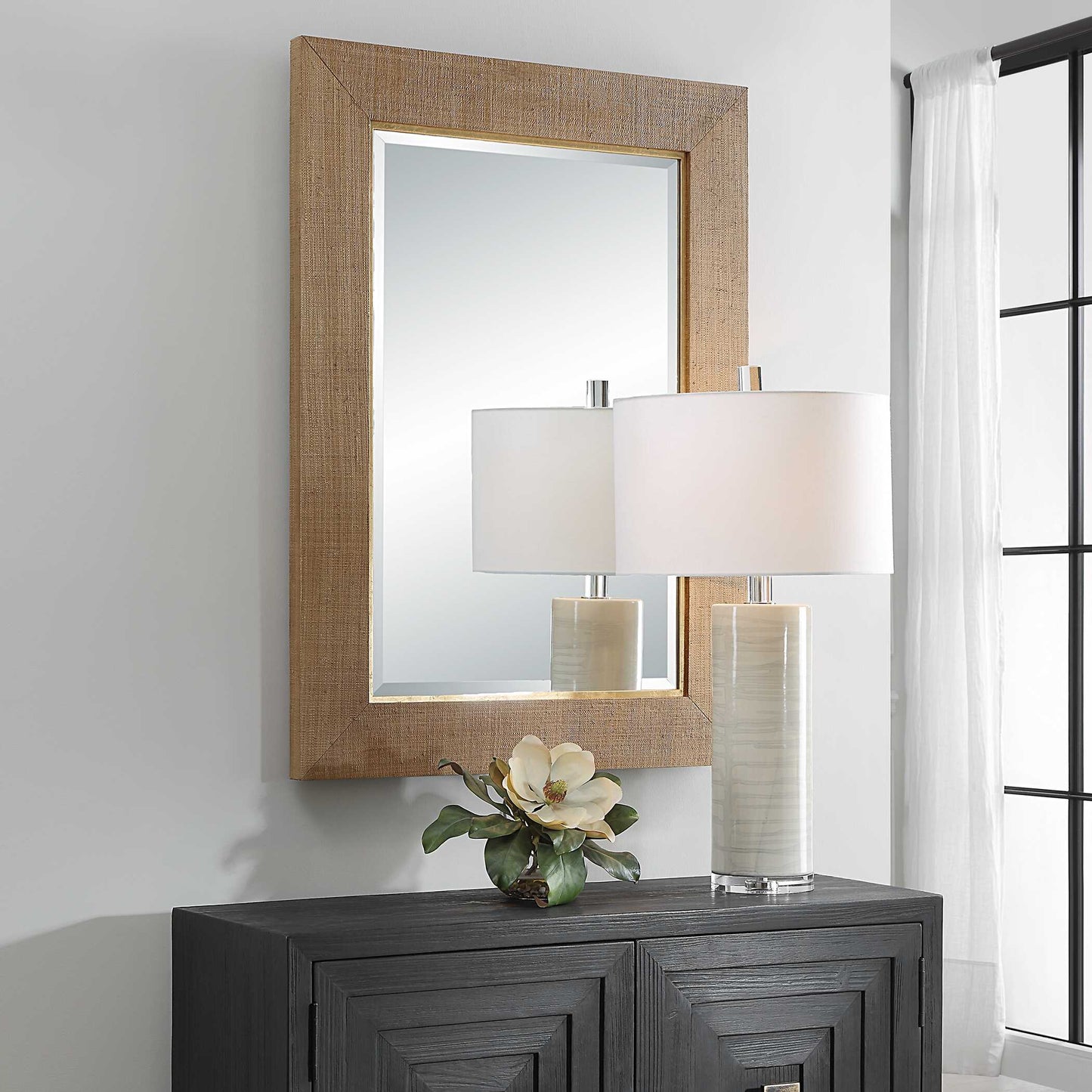 Uttermost Bungalow Grass Cloth Mirror