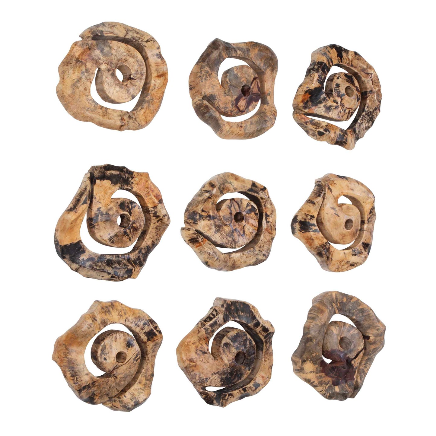 Uttermost Corkscrew Wood Wall Decor Set/9
