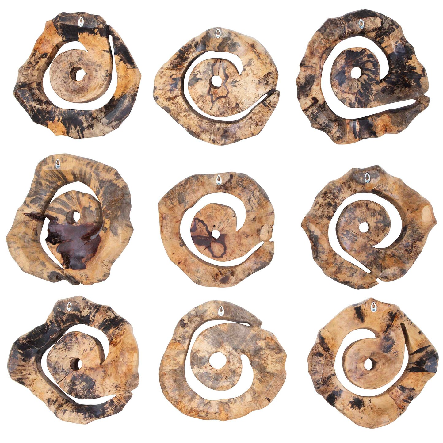Uttermost Corkscrew Wood Wall Decor Set/9