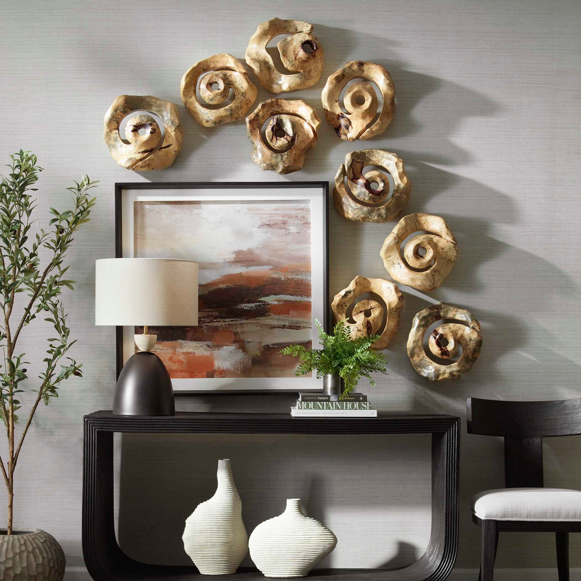 Uttermost Corkscrew Wood Wall Decor Set/9