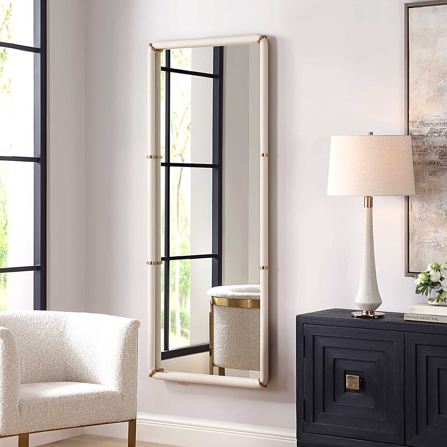 Uttermost Cyprus White Dressing Mirror