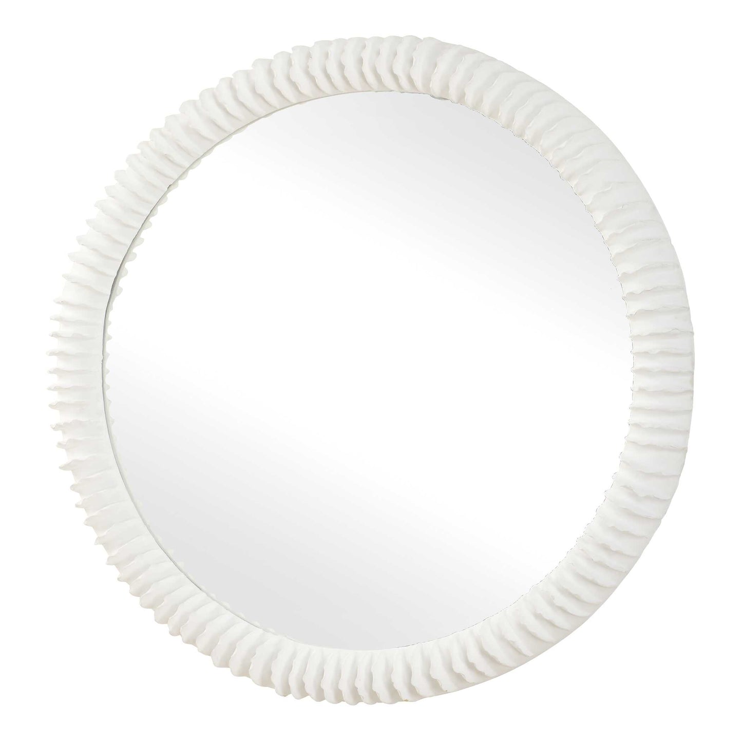 Uttermost Akiko White Round Mirror