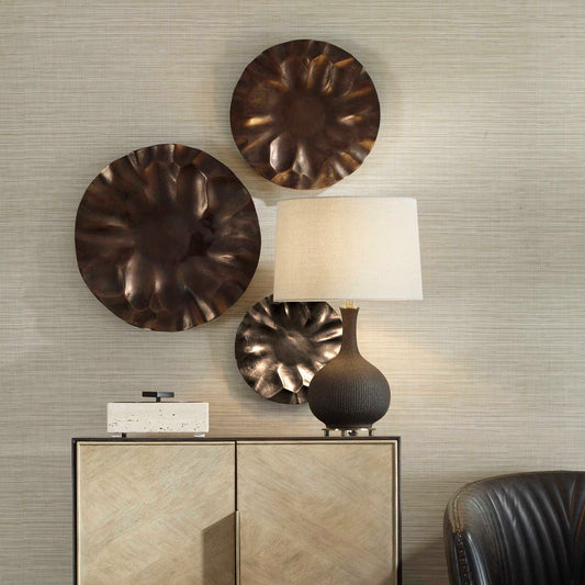 Uttermost Peonia Outdoor Bronze Wall Art Set/3