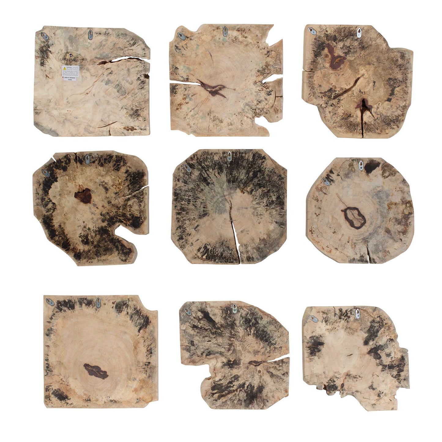 Uttermost Bahati Wood Bleached Wall Decor Set/9