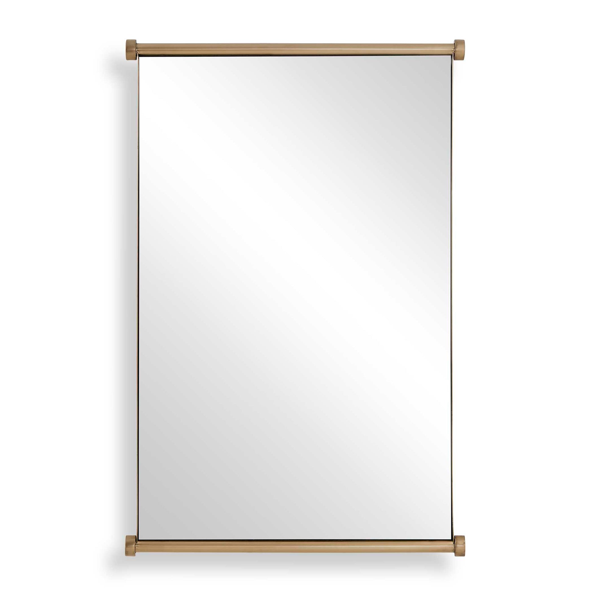 Uttermost Scroll Rectangular Mirror - Brass,Gold